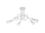 Lampadario Loop 5 Bianco 5Xe27 15W Acciaio 35X55X55Cm Sollux Lighting