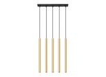 Lampada A Sospensione Pastelo 5L Oro Lucido 5Xg9 8W Acciaio 90X5X45Cm Sollux Lighting