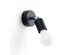 Lampada Da Parete Fornes 1 Nero 1Xe27 15W Acciaio 14X8X8Cm Sollux Lighting