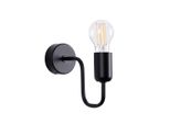 Lampada Da Parete Vector Nero 1Xe27 15W Acciaio 20X15.5X8.5Cm Sollux Lighting