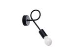 Lampada Da Parete Levar Nero 1Xe27 15W Acciaio 19X8X23Cm Sollux Lighting