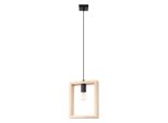Lampada A Sospensione Aries In Legno Naturale 1Xe27 15W Acciaio/Legno 133X8X24Cm Sollux Lighting