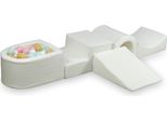 Parco Giochi In Schiuma Con Ponte A Bouclè Bianco 100 Palline: Bianco, Menta Chiaro, Rosa Chiaro, Beige