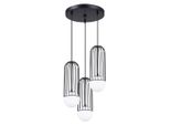 Lampada A Sospensione Brina 3P Nero 3Xg9 8W Acciaio 115X34X34Cm Sollux Lighting