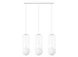 Lampada A Sospensione Brina 3L Bianco 3Xg9 8W Acciaio 115X12X54Cm Sollux Lighting