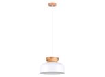 Lampada A Sospensione Marion Bianco 1Xe27 15W Legno/Acciaio 130X29.5X29.5Cm Sollux Lighting