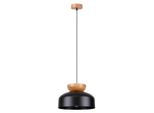 Lampada A Sospensione Marion Nero 1Xe27 15W Legno/Acciaio 130X29.5X29.5Cm Sollux Lighting