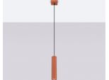 Lampada A Sospensione Karbon 1 Rosso Ocra 1Xgu10 10W Alluminio 118X8X8Cm Sollux Lighting