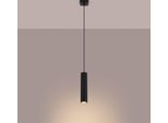 Lampada A Sospensione Karbon 1 Nero 1Xgu10 10W Alluminio 118X8X8Cm Sollux Lighting
