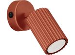 Lampada Da Parete Karbon Rosso Ocra Con Interruttore 1Xgu10 10W Alluminio 16X8X8Cm Sollux Lighting