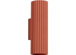 Lampada Da Parete Karbon 20 Rosso Ocra 2Xgu10 10W Alluminio 20X8.5X6.5Cm Sollux Lighting