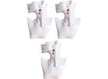 Set Di 3 Busti Per Gioielli Bianchi | Busto Manichino Per Gioielli | Supporto Per Collane, Orecchini | Manichino Testa/Spalla Femminile Per Presentazioni Di Gioielli | Espositore Per Collane E Orecchini