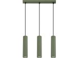 Lampada A Sospensione Karbon 3L Verde Oliva 3Xgu10 10W Alluminio 98X6.5X45Cm Sollux Lighting