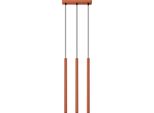 Lampada A Sospensione Pastelo 3 Rosso Ocra 3Xg9 8W Acciaio 94X5X30Cm Sollux Lighting