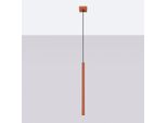 Lampada A Sospensione Pastelo 1 Rosso Ocra 1Xg9 8W Acciaio 114X8X8Cm Sollux Lighting