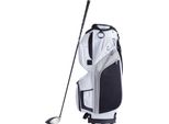 Succebuy Borsa Per Golf Cart Con Divisorio Superiore A 14 Tasche, 91,4 Cm, 13 Tasche, Nylon Premium, Resistente Per Uomini E Donne, Design A Blocchi Di Colore Bianco