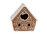 Clayre & Eef Portacandele Casa Di Pan Di Zenzero 9X7X8 Cm Porcellana Marrone