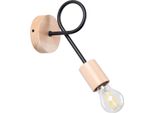 Lampada Da Parete Ember Schwarz 1Xe27 15W Acciaio/Legno 24X19X10Cm Sollux Lighting