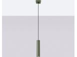 Lampada A Sospensione Lagos 1 Verde Oliva 1Xgu10 10W Acciaio 118X8X8Cm Sollux Lighting