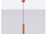 Lampada A Sospensione Lagos 1 Rosso Ocra 1Xgu10 10W Acciaio 118X8X8Cm Sollux Lighting
