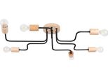 Lampadario Timbo 6 Nero 6Xe27 15W Acciaio/Legno 16.5X58X85Cm Sollux Lighting