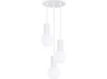 Lampada A Sospensione Halo 3P Bianco 3Xg9 8W Alluminio/Vetro 125X25X25Cm Sollux Lighting