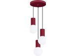 Lampada A Sospensione Halo 3P Bordeaux 3Xg9 8W Alluminio/Vetro 125X25X25Cm Sollux Lighting
