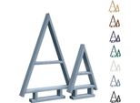 Be4Nature Albero Di Natale In Legno Set Da 2 – Argento, Alberi Artigianali Impregnati Per Interni Ed Esterni, Decorazione Natalizia Da Personalizzare
