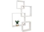 Scaffale A Parete HWC-P23, Scaffale Galleggiante Decorazione Da Parete Scaffale Appeso Scaffale A Cubo Scaffale Di Design, 4 Ripiani ~ Bianco