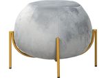 Casablanca Hocker, "York"", Metall, Samt, Grau, , L. 59 Cm, B. 59 Cm, H. 40 Cm 38939"