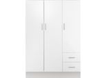 Dmora Guardaroba 3 Ante Anci 50X120 Cm Bianco, Appendiabiti 3 Ante