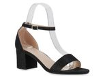 Van Hill Donna Sandali Strappy Scarpe Party Glitter 839959, Colore: Nero, Taglia: 37