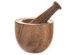 Mortaio E Pestello Da Cucina In Legno Orion Per Macinare Spezie E Noci, Grande 13,5 Cm