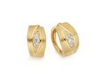 Paar Creolen Firetti "Schmuck Geschenk Silber 925 Ohrschmuck Ohrringe", Gold (Gelbgoldfarben, Kristallweiß, Kristallweiß), Ohrringe, Damen, 13Mm, Silber 925 (Sterlingsilber), Mit Zirkonia (Synth.)