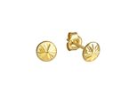 Paar Ohrstecker FIRETTI Schmuck Geschenk Gold 375 Ohrschmuck Sternen-Muster, gold (gelbgoldfarben), Ohrringe, Damen, 6mm, Gelbgold 375