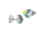 Paar Ohrstecker OSTSEE-SCHMUCK "Ostsee-Schmuck Ohrstecker Kleiner Fisch Ohrstecker Kleiner Fisch", Blau, Ohrringe, Damen, 7 X 7Mm, Silber 925 (Sterlingsilber)