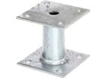 PfostenträGer Alberts, Grau (Feuerverzinkt), B:10Cm T:10Cm, Stahl, Bodenanker, Feuerverzinkt, 100 X 100 Mm