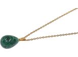 Kette Mit AnhäNger Firetti "Schmuck Geschenk Edelstahl Halsschmuck Halskette Ankerkette Tropfen", Gold (Gelbgoldfarben, GrüN), Halsketten, Damen, Edelstahl, L: 55 B: 2Mm, Made In Germany - Mit Malachit, B:2Mm