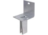 PfostenträGer Alberts, Silber (Silberfarben), B:12Cm, Stahl, Bodenanker, FüR Zaunpfosten 60X40 Mm Auf L-Randsteinen, Platte 120X120 Mm