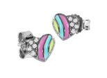 Paar Ohrstecker OSTSEE-SCHMUCK "Ostsee-Schmuck Ohrstecker Kleines Herz Ohrstecker Kleines Herz", Bunt, Ohrringe, Damen, 6 X 6Mm, Silber 925 (Sterlingsilber)