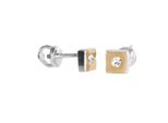 Paar Ohrstecker OSTSEE-SCHMUCK "Ostsee-Schmuck Ohrstecker Sunny Exklusiv", Gelb, Ohrringe, Damen, 5 X 5Mm, Silber 925 (Sterlingsilber)