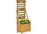 Outsunny Letto Rialzato Con Traliccio, Fioriera Con 3 Ripiani, Per Giardino, Legno