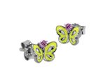 Paar Ohrstecker Ostsee-Schmuck "Ostsee-Schmuck Ohrstecker Schmetterling Ohrstecker Schmetterling", Weiß, Ohrringe, Damen, 7 X 6Mm, Silber 925 (Sterlingsilber)