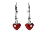 Paar OhrhäNger OSTSEE-SCHMUCK "Ostsee-Schmuck OhrhäNger Kleines Herz OhrhäNger Kleines Herz", Rot, Ohrringe, Damen, 21 X 7Mm, Silber 925 (Sterlingsilber)