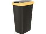Portarifiuti 45L Con Coperchio Keden Compacta Q Nero Con Bordo Giallo Chiaro