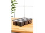 Hermia Concept, BNMPEGYAS06-5, Set Di Contenitori (6 Pezzi), 100 % Plastica, Antracite, 10 X 10 X 9,5 Cm