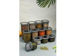 Hermia Concept, BNMPOLYAS12-51217SRG, Set Di Contenitori (12 Pezzi), 100 % Plastica, Antracite, 10 X 10 X 9,5 Cm