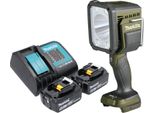 Makita Dml 812 St Faretto Portatile A Batteria 18 V 1250 Lm Led Verde Oliva Avventura Outdoor Edizione Speciale + 2X Batteria Ricaricabile 5,0 Ah + Caricabatterie