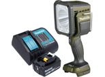 Makita Dml 812 ST1 Lampada A Mano A Batteria 18 V 1250 Lm Led Verde Oliva Avventura Outdoor Edizione Speciale + 1X Batteria Ricaricabile 5,0 Ah + Caricabatteria