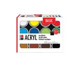 Marabu 1210000000214 Marabu Acrylfarben-Set Basic, 12 X 18 Ml